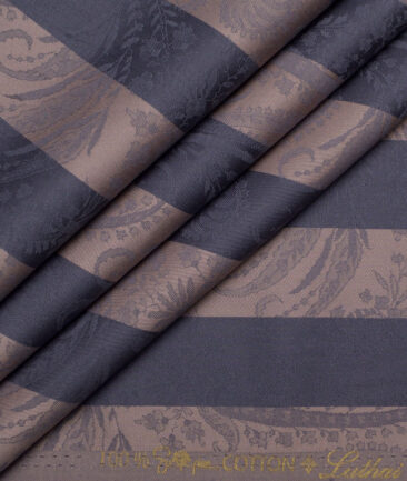 Luthai  Supima Cotton Striped Shirting Fabric (Martini Brown)