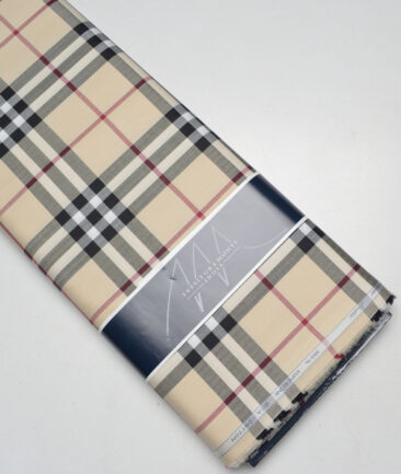 Tessitura Monti  Giza Cotton Checks Shirting Fabric (Beige)