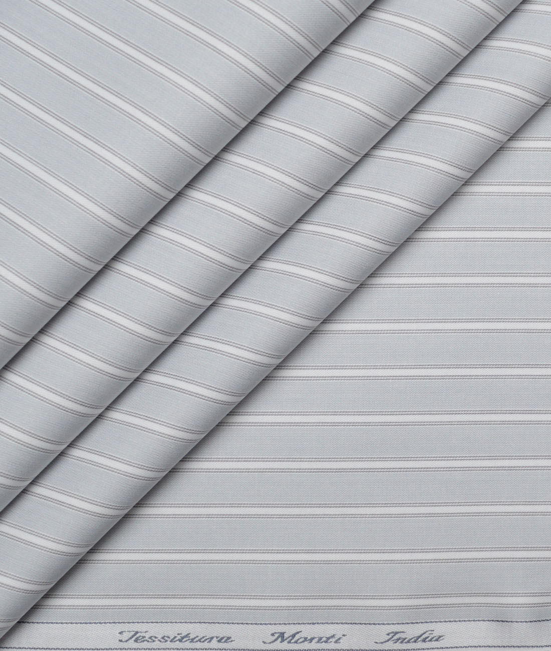 Tessitura Monti Giza Cotton Striped Shirting Fabric (Light Grey) Tessitura Monti Giza Cotton Striped Shirting Fabric (Light Grey)