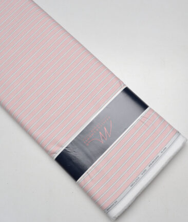 Tessitura Monti  Giza Cotton Striped Shirting Fabric (Pink)