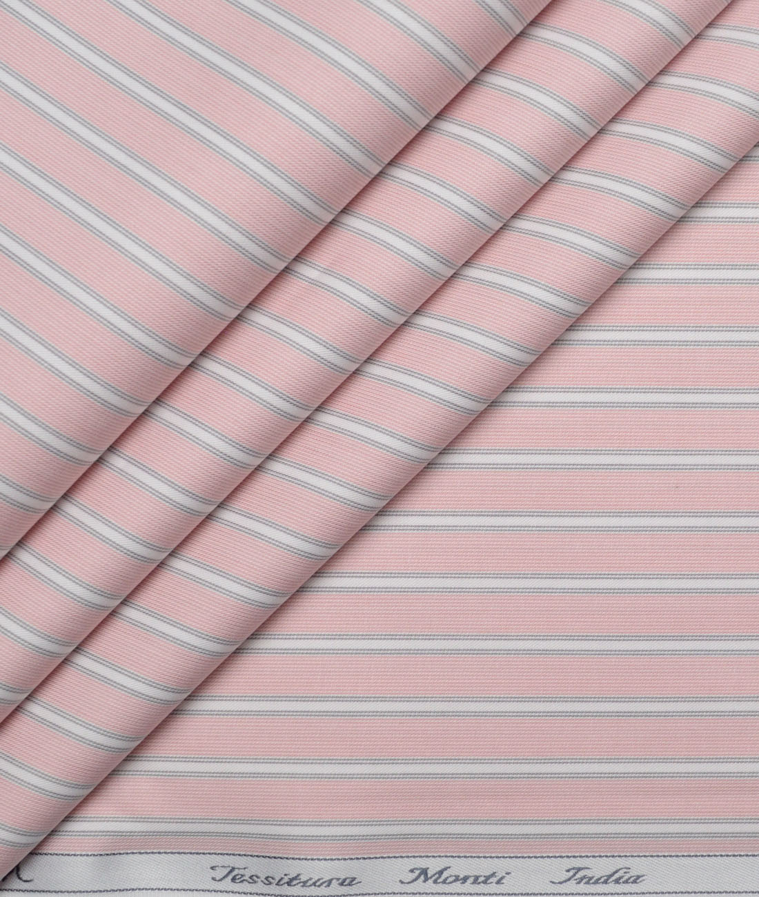 Tessitura Monti Giza Cotton Striped Shirting Fabric (Pink) Tessitura Monti Giza Cotton Striped Shirting Fabric (Pink)