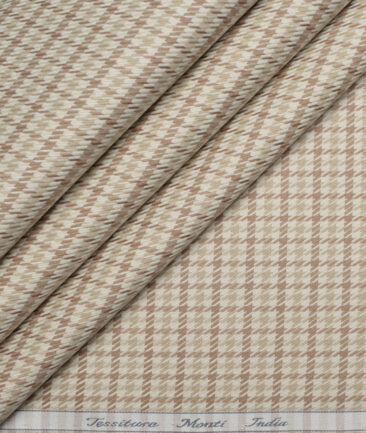 Tessitura Monti  Giza Cotton Self Design Shirting Fabric (Cream)