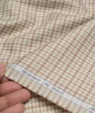 Tessitura Monti  Giza Cotton Self Design Shirting Fabric (Cream)