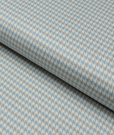 Tessitura Monti  Giza Cotton Self Design Shirting Fabric (Teal & Grey)