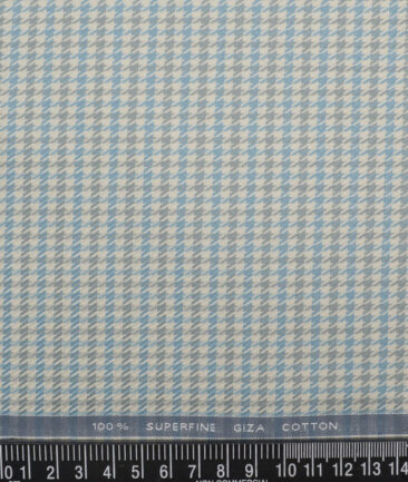 Tessitura Monti  Giza Cotton Self Design Shirting Fabric (Teal & Grey)
