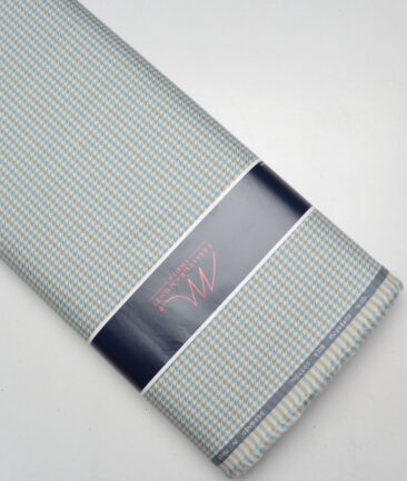 Tessitura Monti  Giza Cotton Self Design Shirting Fabric (Teal & Grey)