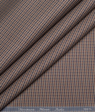 Tessitura Monti  Giza Cotton Self Design Shirting Fabric (Light Brown)