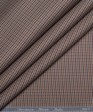 Tessitura Monti  Giza Cotton Self Design Shirting Fabric (Light Brown)