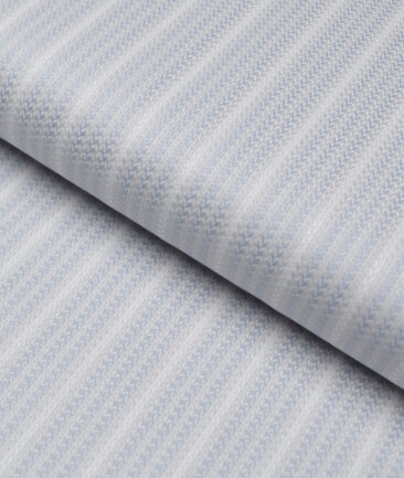Tessitura Monti  Giza Cotton Striped Shirting Fabric (Light Grey)