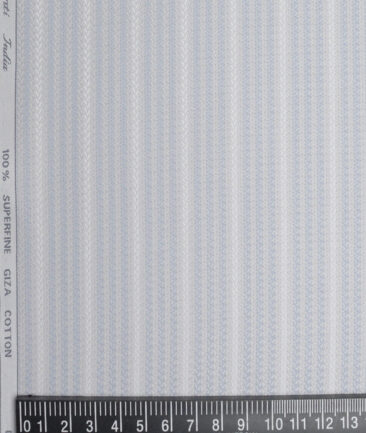 Tessitura Monti  Giza Cotton Striped Shirting Fabric (Light Grey)