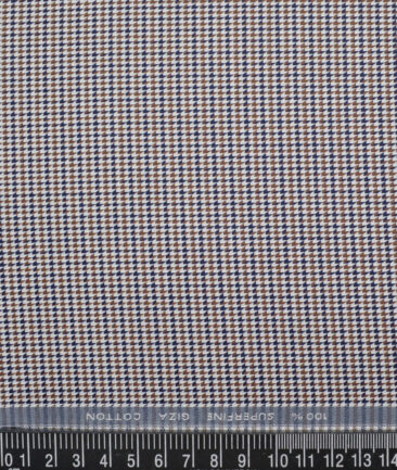 Tessitura Monti  Giza Cotton Self Design Shirting Fabric (White & Brown)