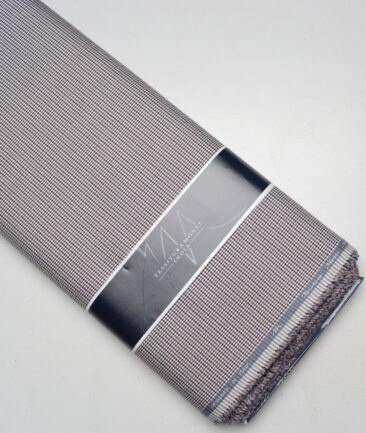 Tessitura Monti  Giza Cotton Self Design Shirting Fabric (White & Brown)
