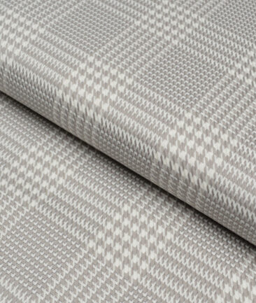 Tessitura Monti  Giza Cotton Self Design Shirting Fabric (White & Grey)