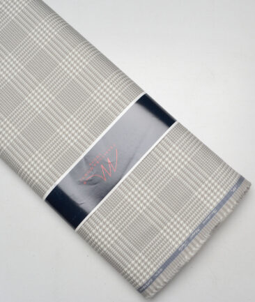 Tessitura Monti  Giza Cotton Self Design Shirting Fabric (White & Grey)