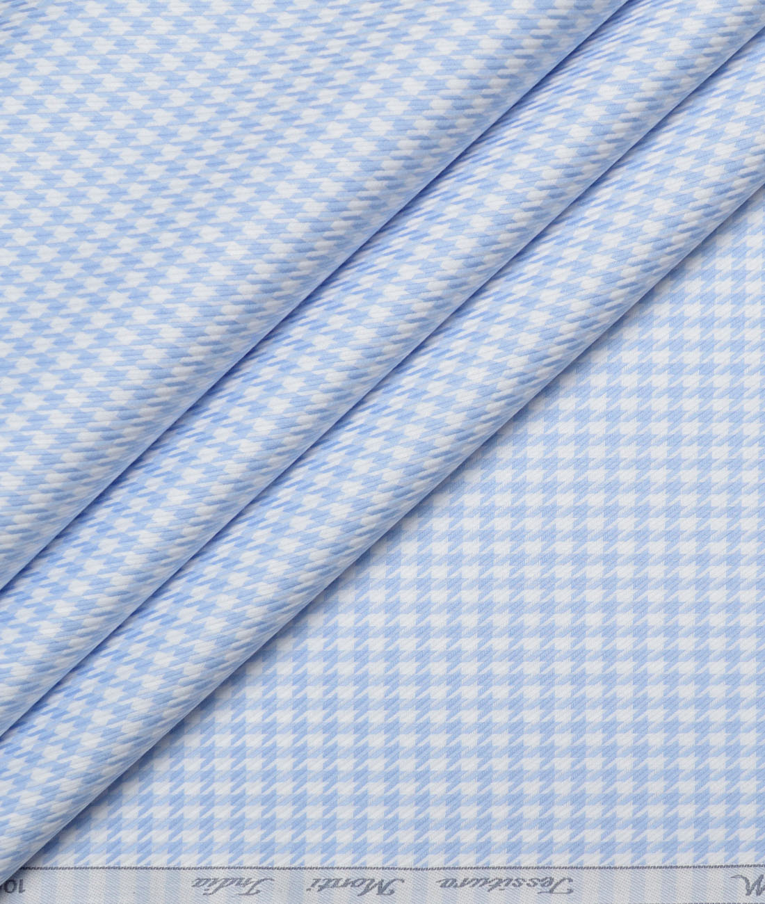 Tessitura Monti Giza Cotton Self Design Shirting Fabric (White & Sky Blue) Tessitura Monti Giza Cotton Self Design Shirting Fabric (White & Sky Blue)