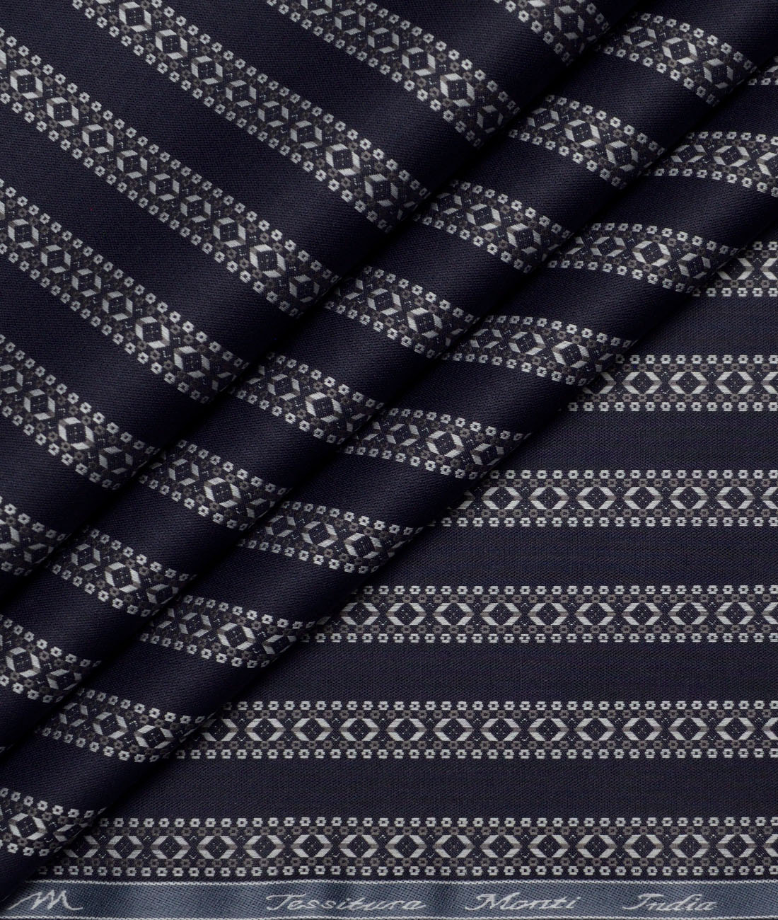 Tessitura Monti Giza Cotton Striped Shirting Fabric (Dark Blue) Tessitura Monti Giza Cotton Striped Shirting Fabric (Dark Blue)