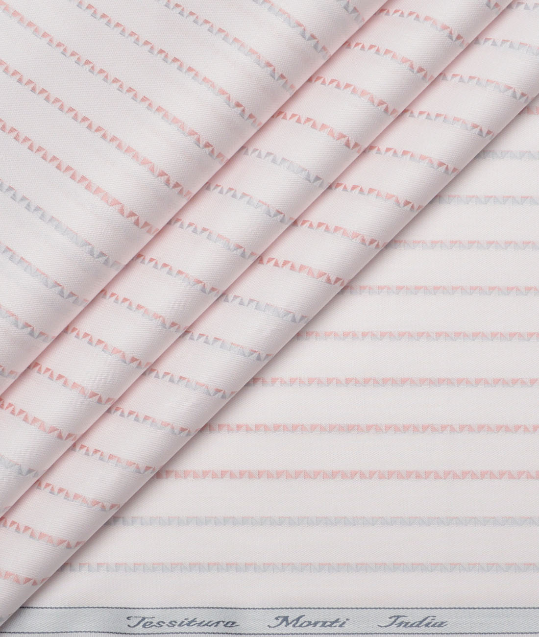 Tessitura Monti Giza Cotton Striped Shirting Fabric (Pink) Tessitura Monti Giza Cotton Striped Shirting Fabric (Pink)