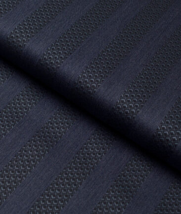 Tessitura Monti  Giza Cotton Striped Shirting Fabric (Purplish Blue)