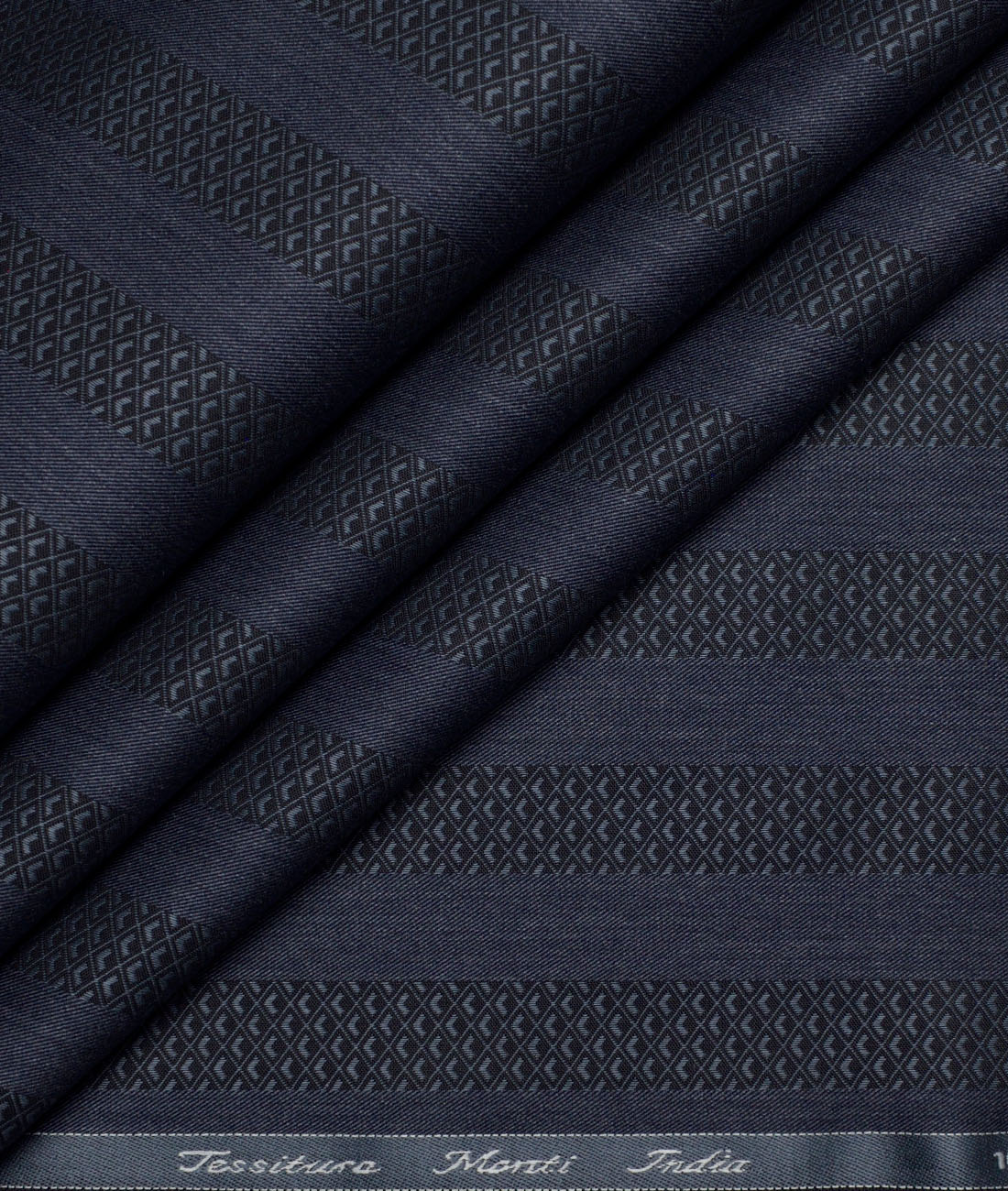 Tessitura Monti Giza Cotton Striped Shirting Fabric (Purplish Blue) Tessitura Monti Giza Cotton Striped Shirting Fabric (Purplish Blue)