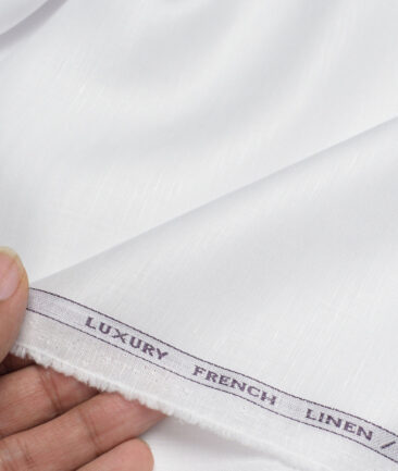 Tessitura Monti  Linen Tencel Solids Shirting Fabric (White)