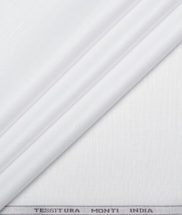 Tessitura Monti  Linen Tencel Solids Shirting Fabric (White)