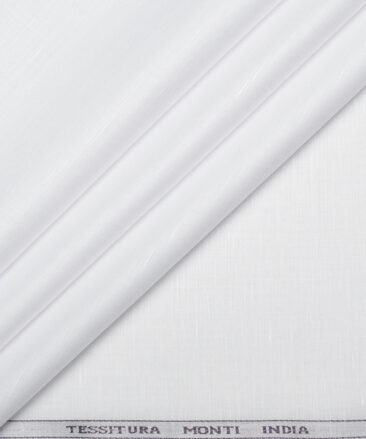 Tessitura Monti  Linen Tencel Solids Shirting Fabric (White)