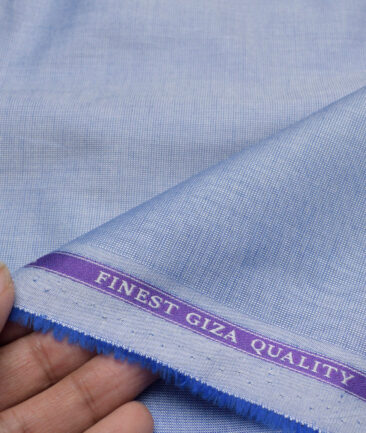 Soktas  Giza Cotton Solids Shirting Fabric (Blue)