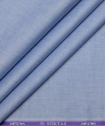 Soktas  Giza Cotton Solids Shirting Fabric (Blue)