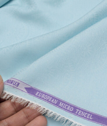 Soktas  European Micro Tencel Self Design Shirting Fabric (Mint Blue)