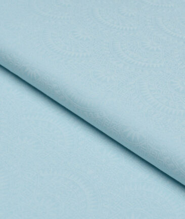 Soktas  European Micro Tencel Self Design Shirting Fabric (Mint Blue)