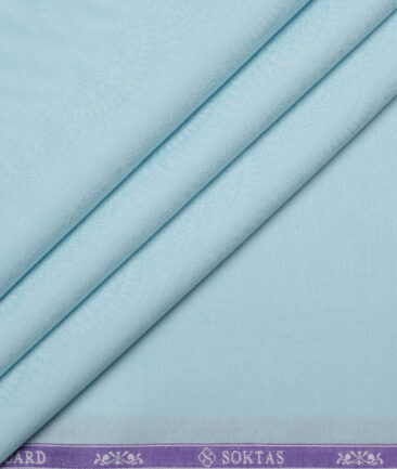Soktas  European Micro Tencel Self Design Shirting Fabric (Mint Blue)