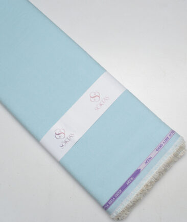 Soktas  European Micro Tencel Self Design Shirting Fabric (Mint Blue)