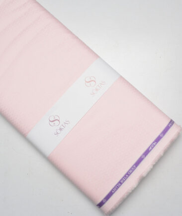 Soktas  Giza Cotton Self Design Shirting Fabric (Pink)