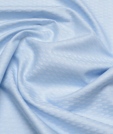 Soktas  Giza Cotton Self Design Shirting Fabric (Sky Blue)