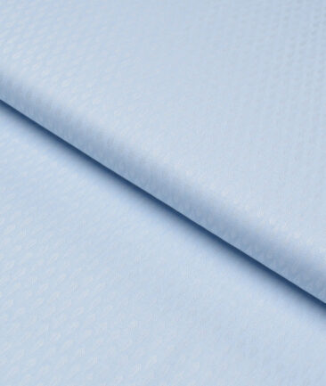 Soktas  Giza Cotton Self Design Shirting Fabric (Sky Blue)