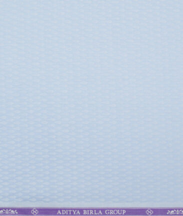 Soktas  Giza Cotton Self Design Shirting Fabric (Sky Blue)