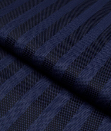 Soktas  Giza Cotton Striped Shirting Fabric (Blue)
