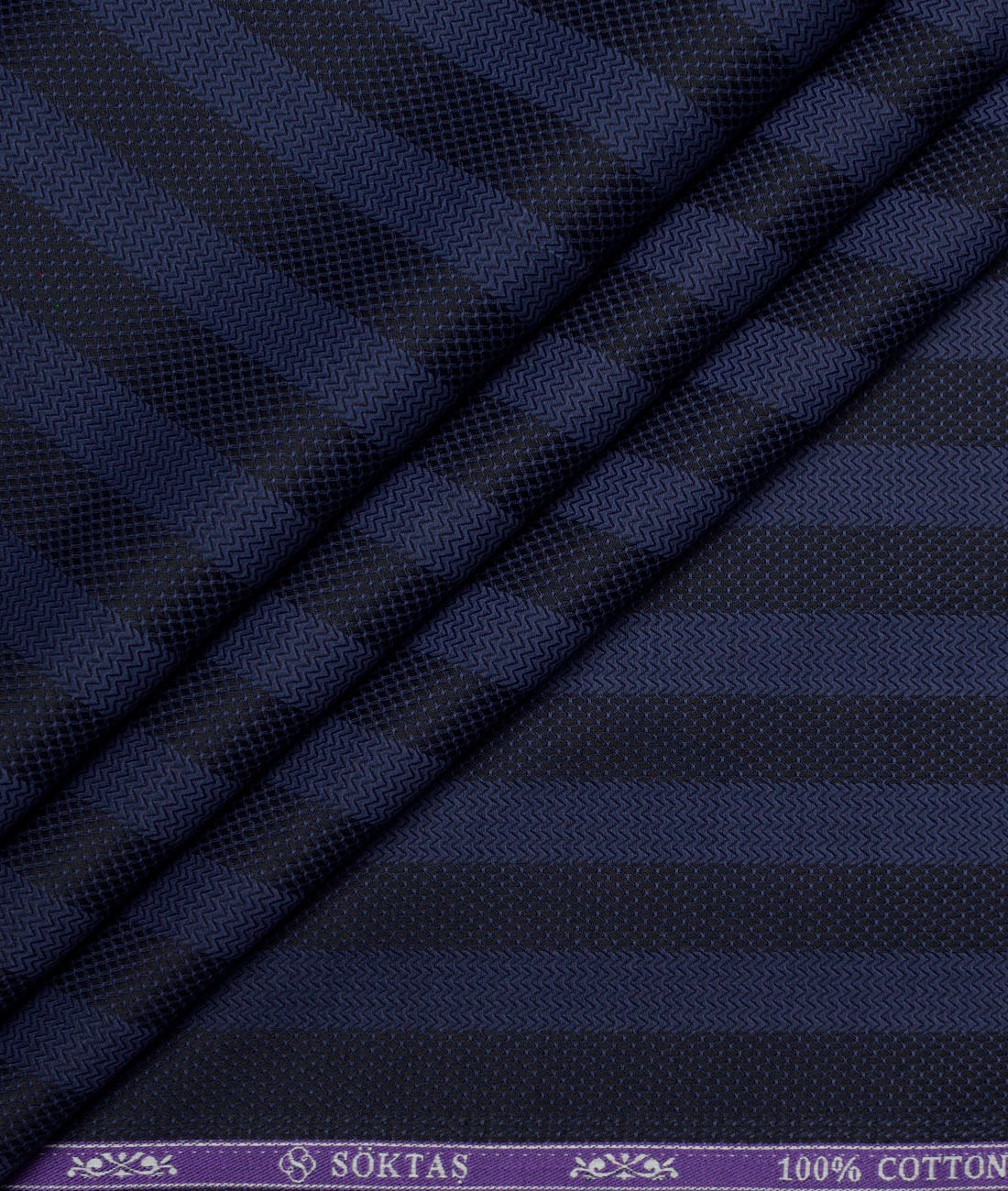 Soktas Giza Cotton Striped Shirting Fabric (Blue) Soktas Giza Cotton Striped Shirting Fabric (Blue)