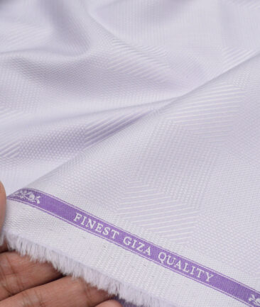 Soktas  Giza Cotton Self Design Shirting Fabric (Light Purple)