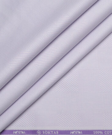 Soktas  Giza Cotton Self Design Shirting Fabric (Light Purple)