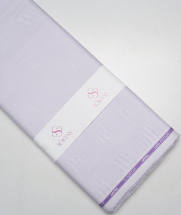 Soktas  Giza Cotton Self Design Shirting Fabric (Light Purple)