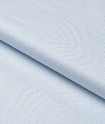Soktas  Giza Cotton Self Design Shirting Fabric (Sky Blue)