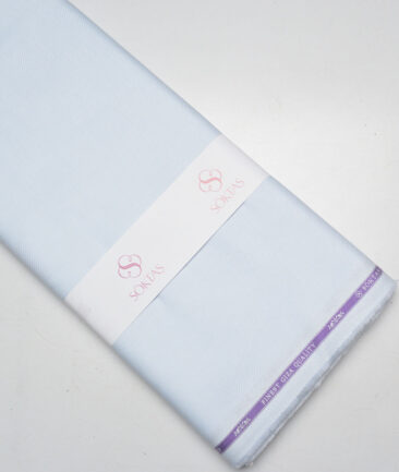 Soktas  Giza Cotton Self Design Shirting Fabric (Sky Blue)