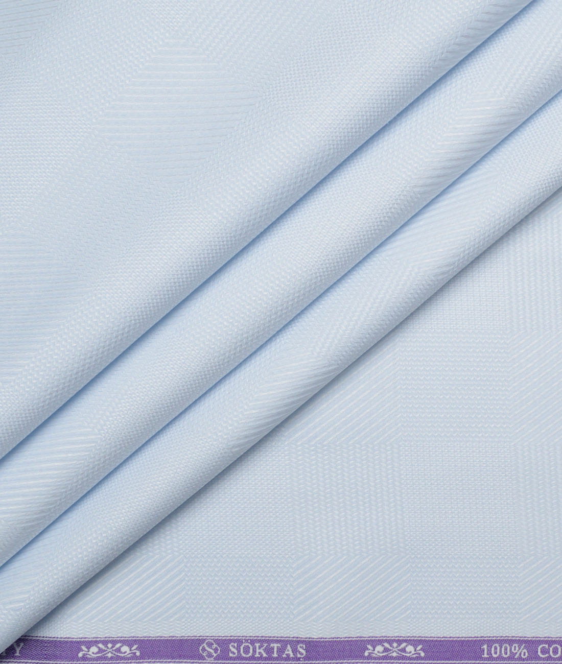Soktas Giza Cotton Self Design Shirting Fabric (Sky Blue) Soktas Giza Cotton Self Design Shirting Fabric (Sky Blue)