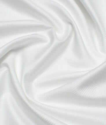 Soktas  Giza Cotton Self Design Shirting Fabric (White)