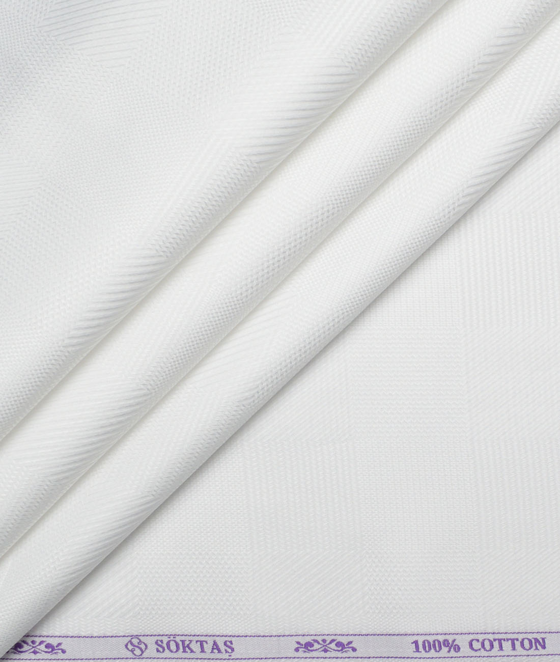 Soktas Giza Cotton Self Design Shirting Fabric (White) Soktas Giza Cotton Self Design Shirting Fabric (White)
