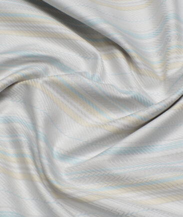 Soktas  Giza Cotton Striped Shirting Fabric (Light Grey)