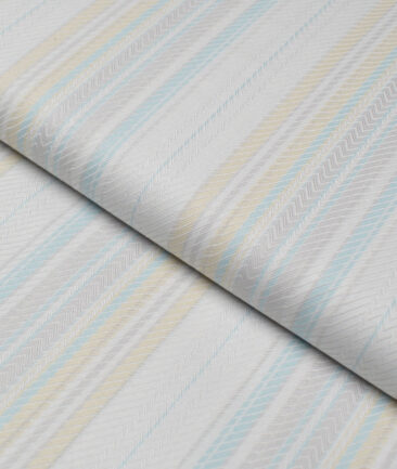 Soktas  Giza Cotton Striped Shirting Fabric (Light Grey)