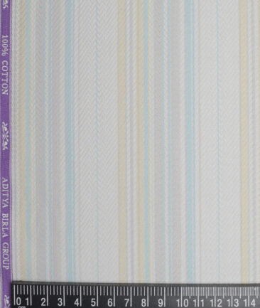 Soktas  Giza Cotton Striped Shirting Fabric (Light Grey)
