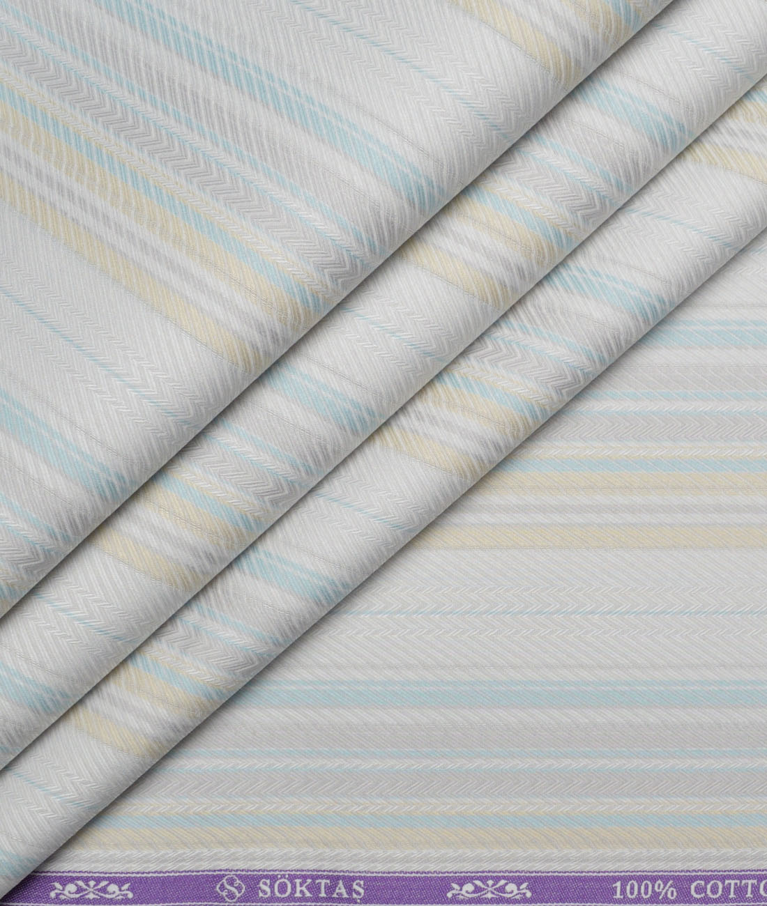 Soktas Giza Cotton Striped Shirting Fabric (Light Grey) Soktas Giza Cotton Striped Shirting Fabric (Light Grey)